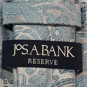 Jos. A. Bank Teal and Silver Paisley Men's Tie